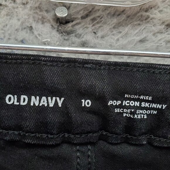 Old Navy Jeans Womens 10 Black High-Rise Pop Icon Skinny Cotton/Polyester Blend - Picture 3 of 10